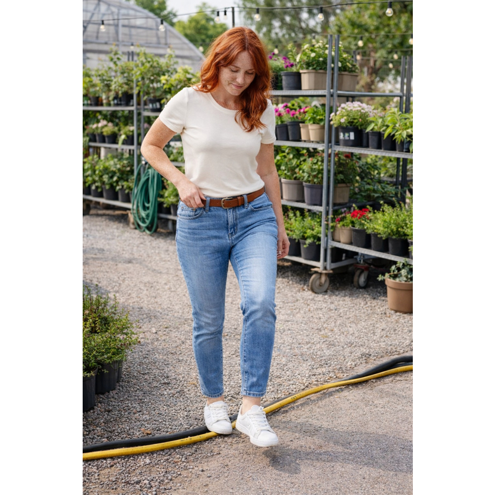NYDJ Alina Convertible Ankle Jeans Size 4 Lift Tuck Blue Slim Stretch Denim